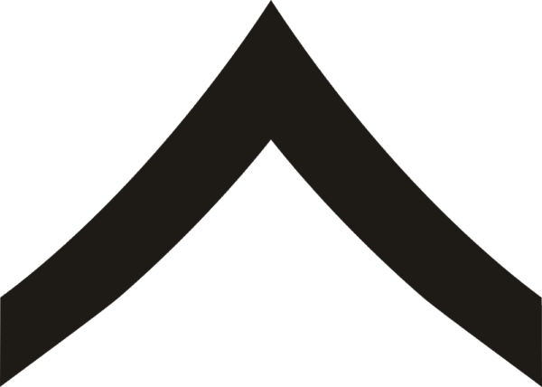 E-2 PFC Private First Class (Black) Decal