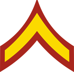 E-2 PFC Private First Class (Gold) Decal