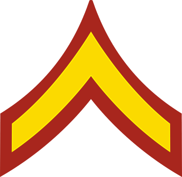E-2 PFC Private First Class (Gold) Decal