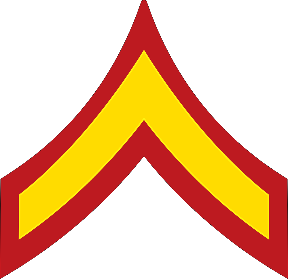 E-2 PFC Private First Class (Gold) Decal