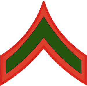 E-2 PFC Private First Class (Green) Decal