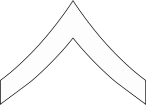 E-2 PFC Private First Class (White) Decal