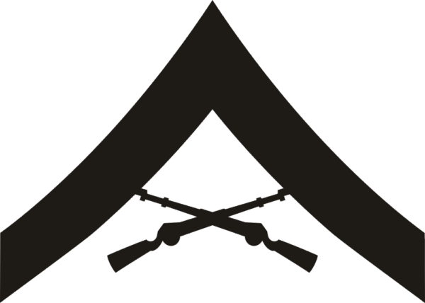 E-3 LCPL Lance Corporal (Black) Decal