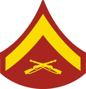 E-3 LCPL Lance Corporal (Gold) Decal
