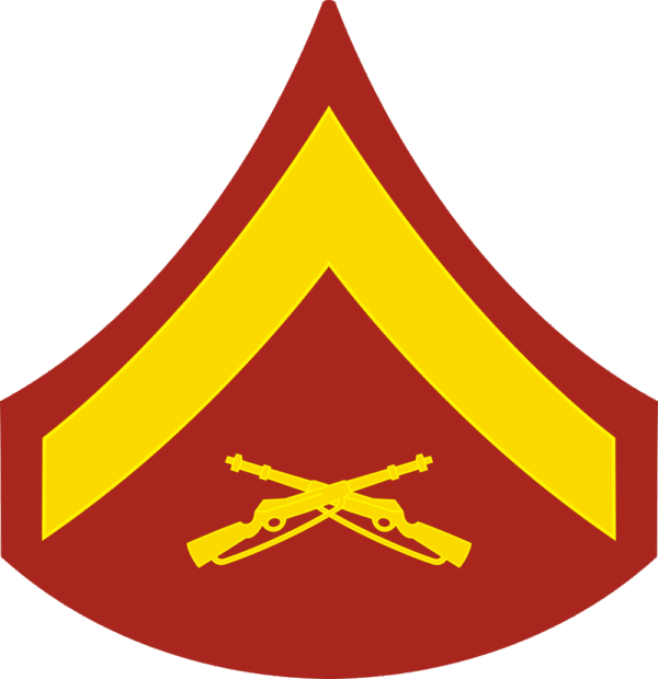 E-3 LCPL Lance Corporal (Gold) Decal