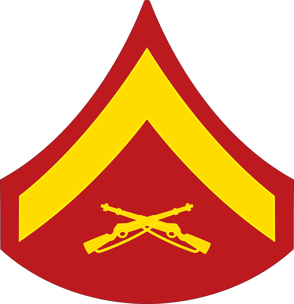 E-3 LCPL Lance Corporal (Gold) Decal