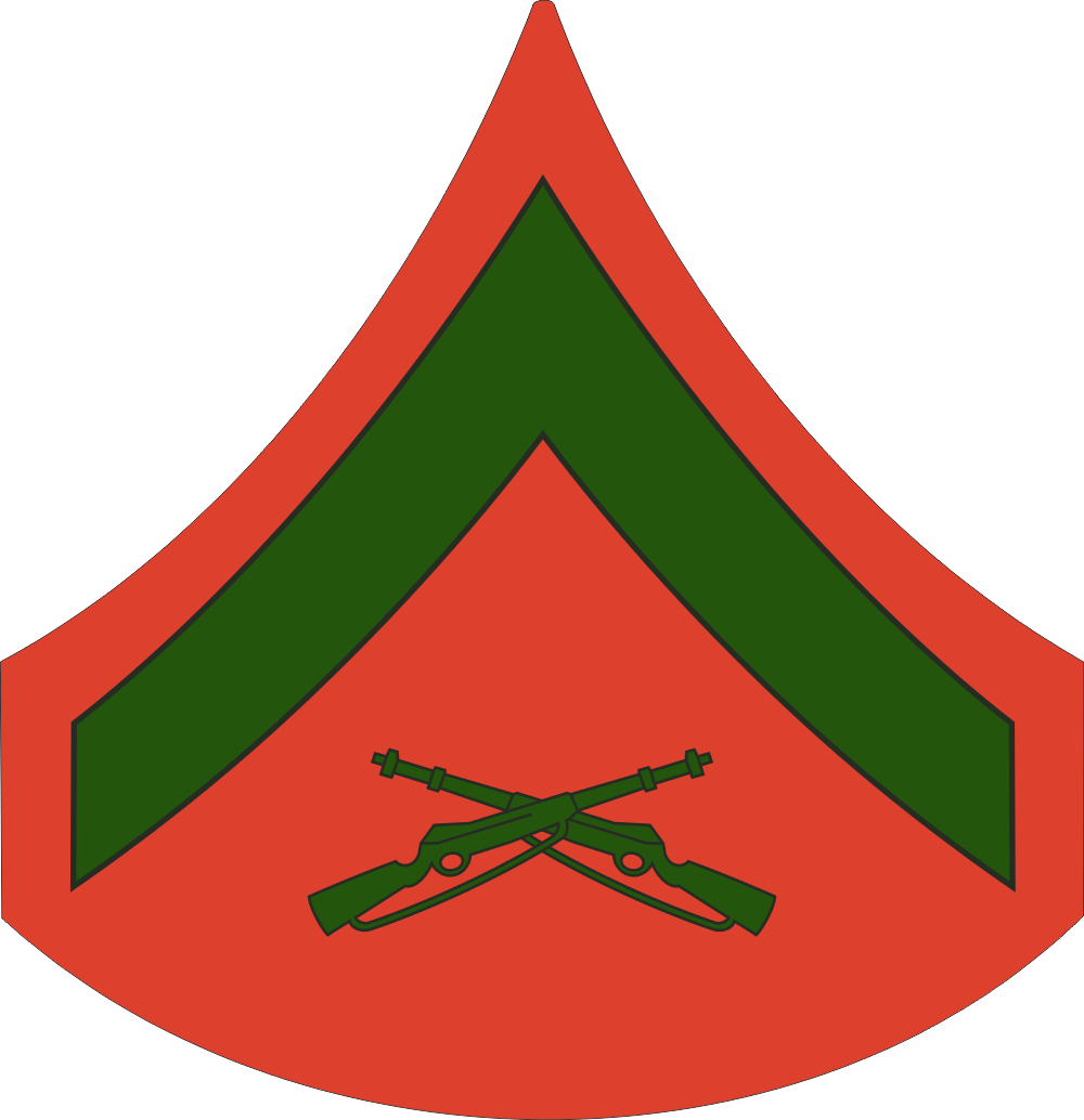 E-3 LCPL Lance Corporal (Green) Decal