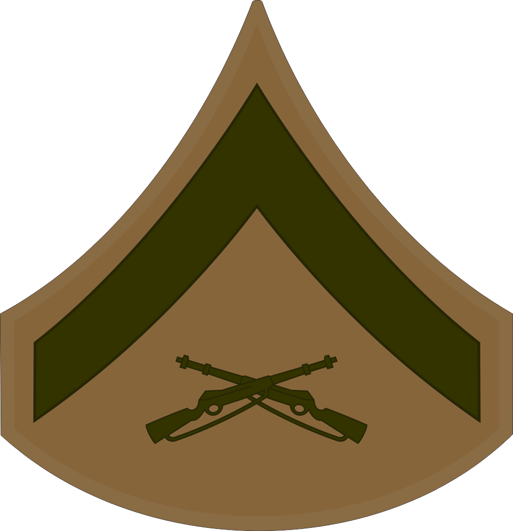 E-3 LCPL Lance Corporal (Khaki) Decal