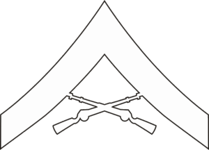 E-3 LCPL Lance Corporal (White) Decal