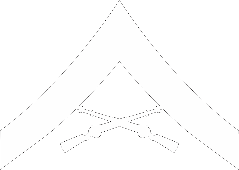 E-3 LCPL Lance Corporal (White) Decal