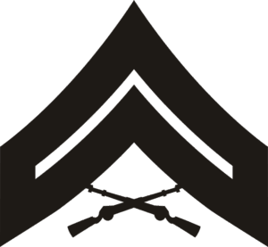 E-4 CPL Corporal (Black) Decal