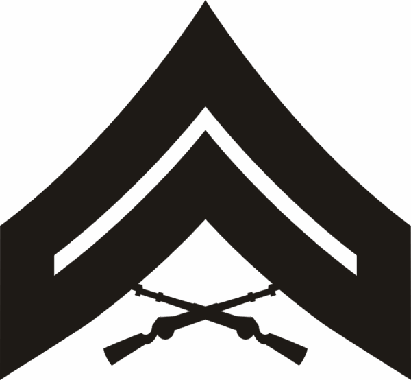 E-4 CPL Corporal (Black) Decal