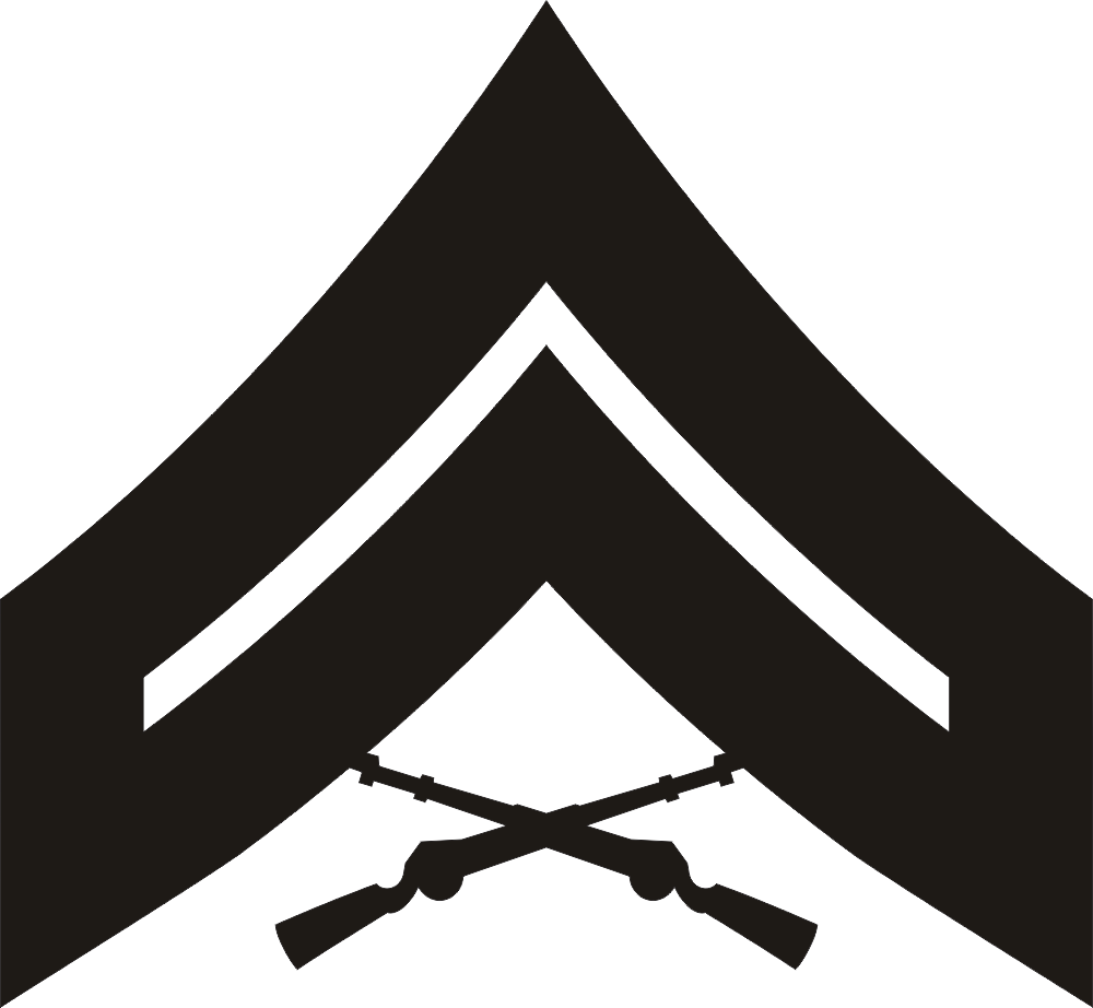 E-4 CPL Corporal (Black) Decal
