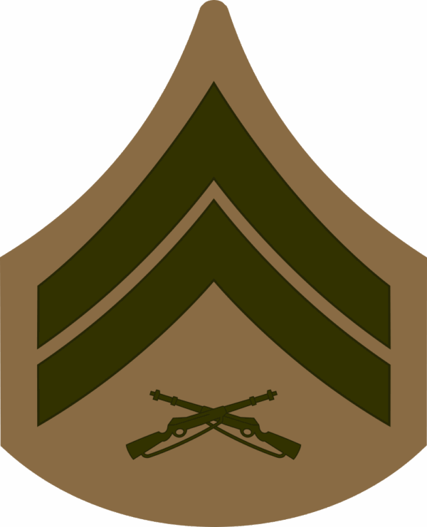 E-4 CPL Corporal (Khaki) Decal
