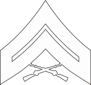 E-4 CPL Corporal (White) Decal