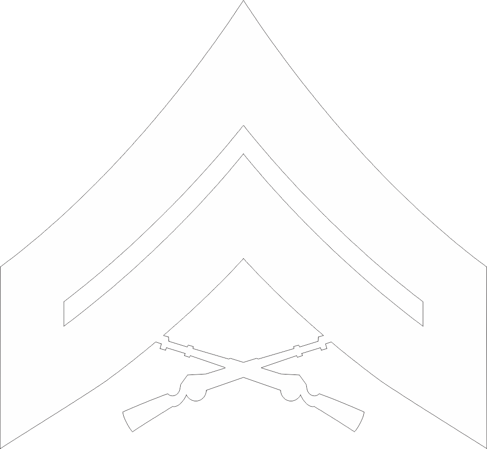 E-4 CPL Corporal (White) Decal