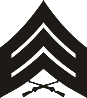 E-5 SGT Sergeant (Black) Decal