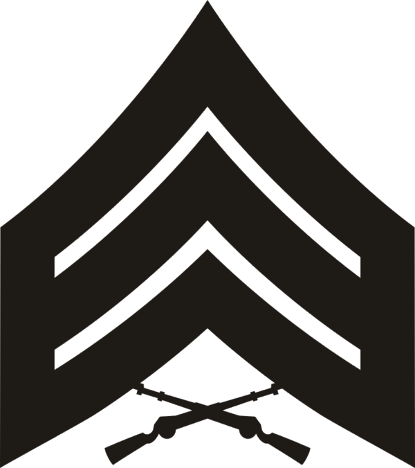 E-5 SGT Sergeant (Black) Decal