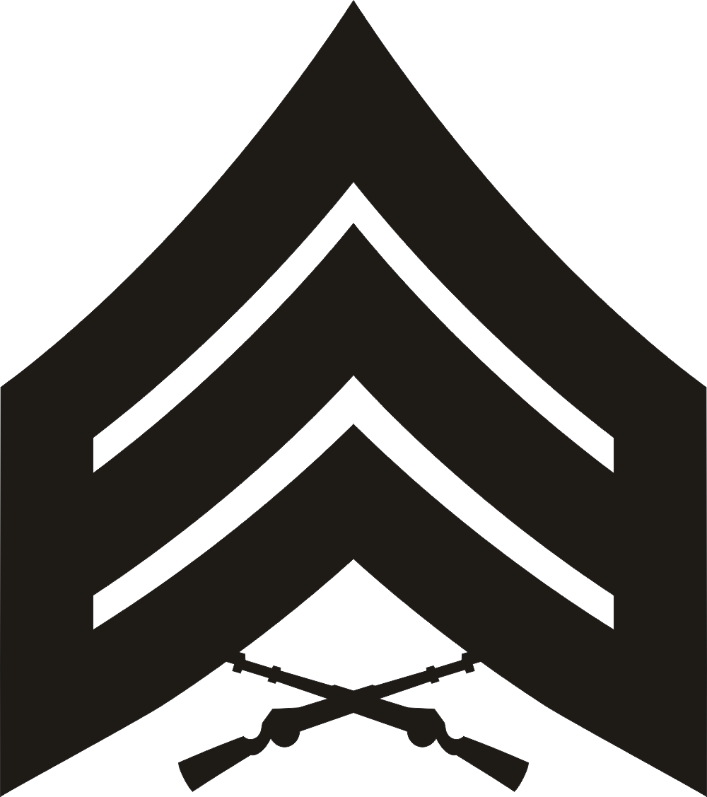 E-5 SGT Sergeant (Black) Decal