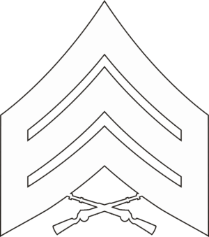E-5 SGT Sergeant (White) Decal