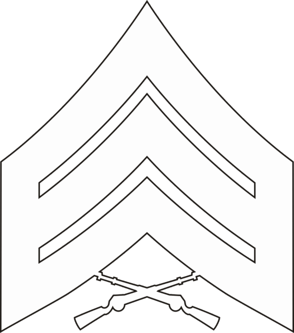 E-5 SGT Sergeant (White) Decal