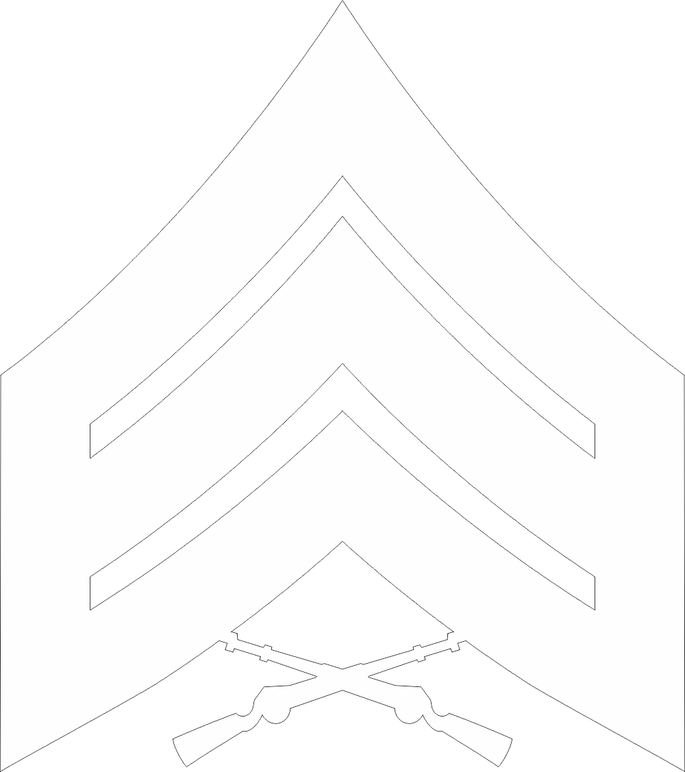 E-5 SGT Sergeant (White) Decal