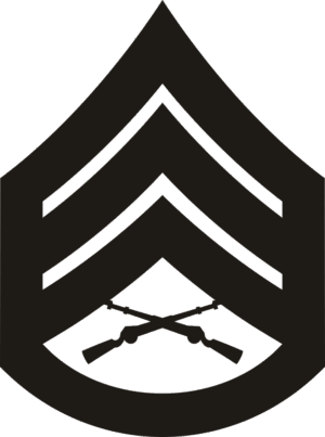 E-6 SSGT Staff Sergeant (Black) Decal
