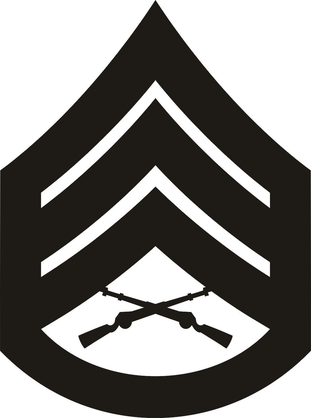 E-6 SSGT Staff Sergeant (Black) Decal