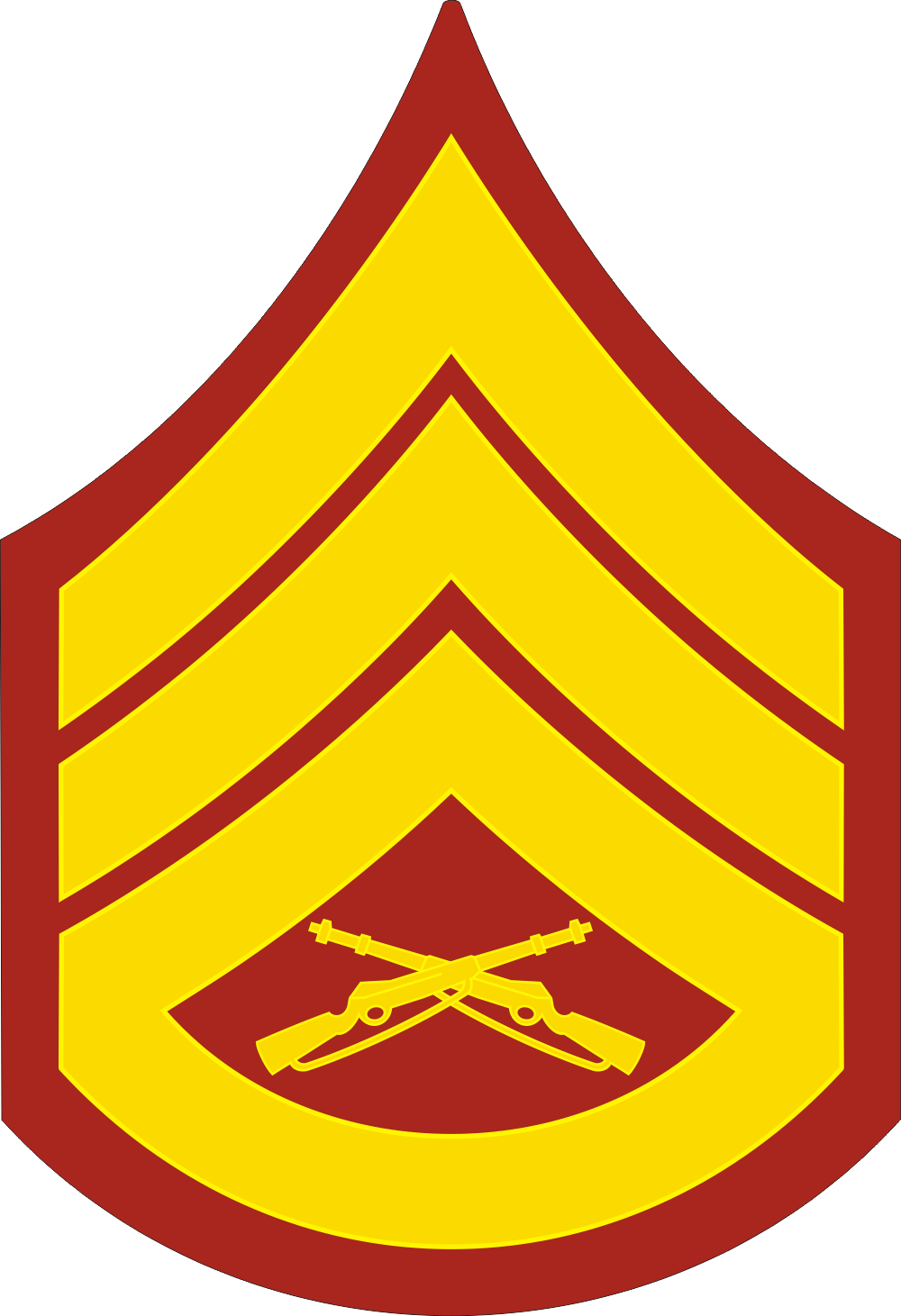 E-6 SSGT Staff Sergeant (Gold) Decal