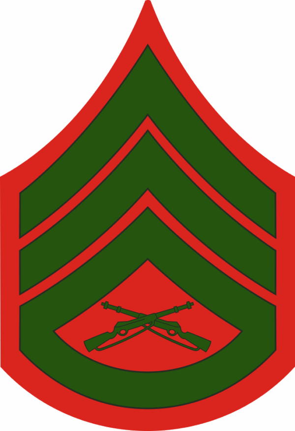 E-6 SSGT Staff Sergeant (Green) Decal