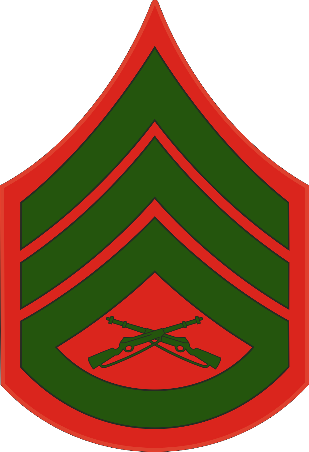 E-6 SSGT Staff Sergeant (Green) Decal