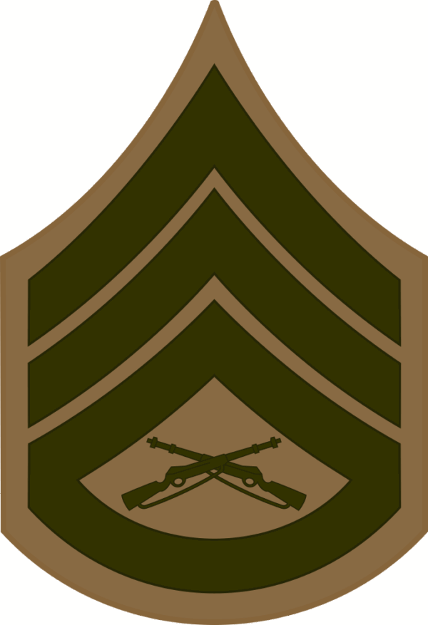 E-6 SSGT Staff Sergeant (Khaki) Decal