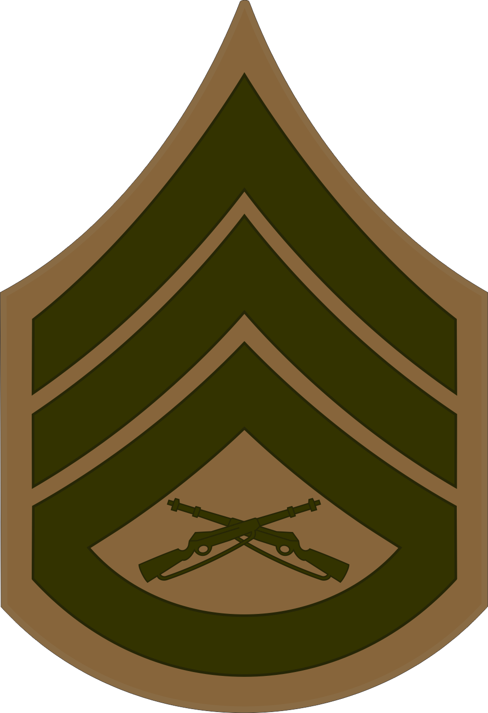 E-6 SSGT Staff Sergeant (Khaki) Decal