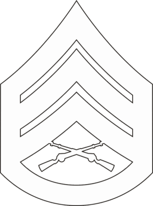E-6 SSGT Staff Sergeant (White) Decal