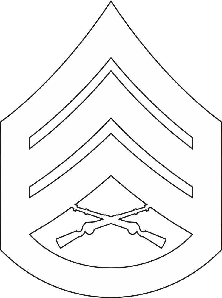 E-6 SSGT Staff Sergeant (White) Decal