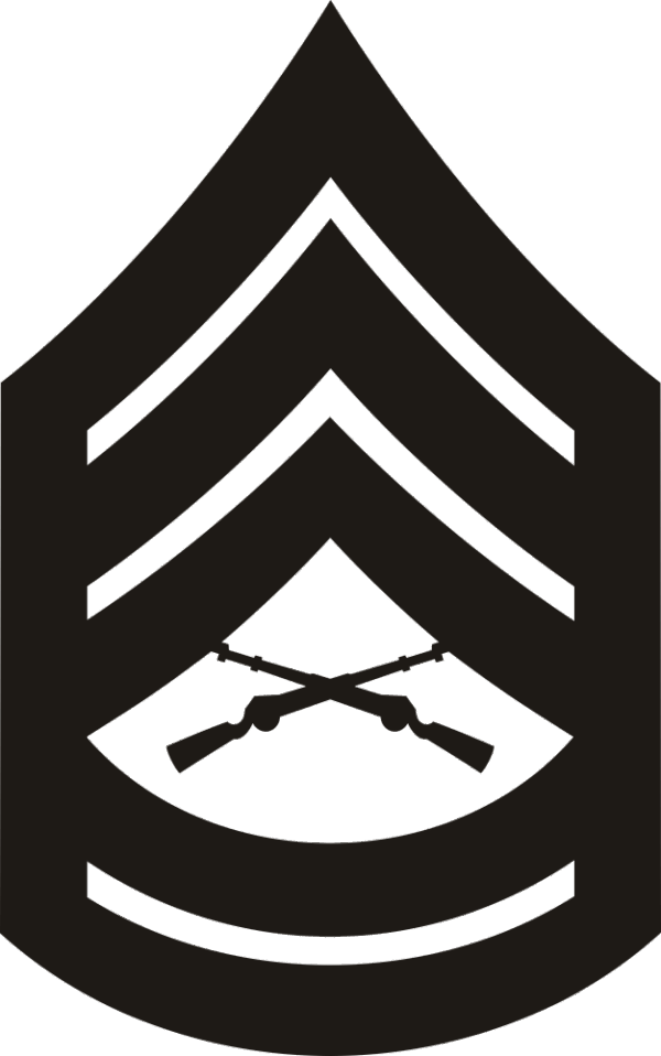 E-7 GYSGT Gunnery Sergeant (Black) Decal