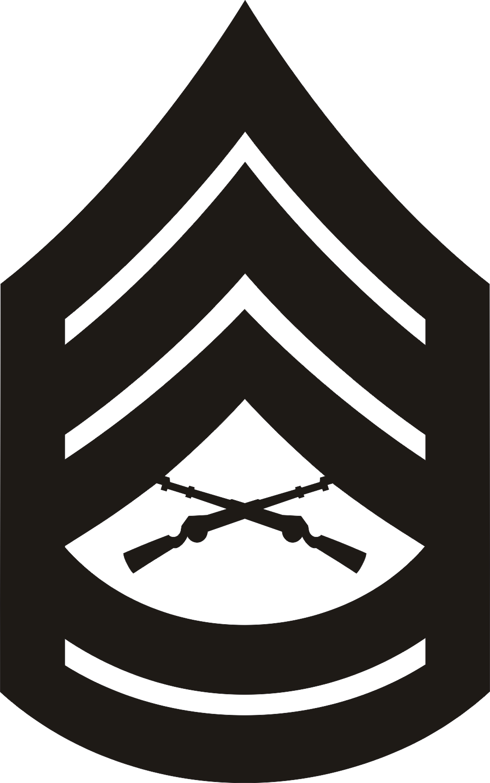 E-7 GYSGT Gunnery Sergeant (Black) Decal