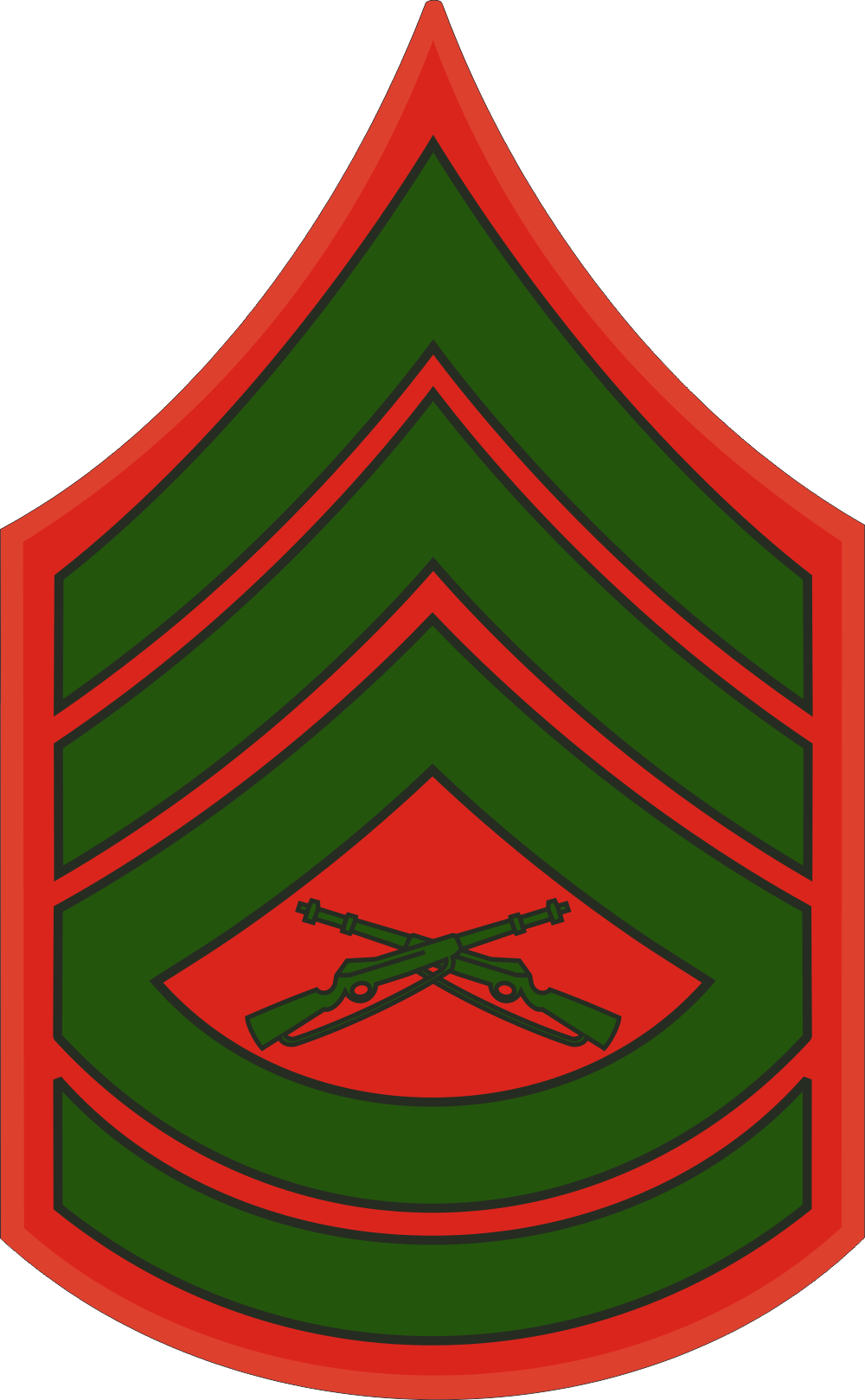 E-7 GYSGT Gunnery Sergeant (Green) Decal