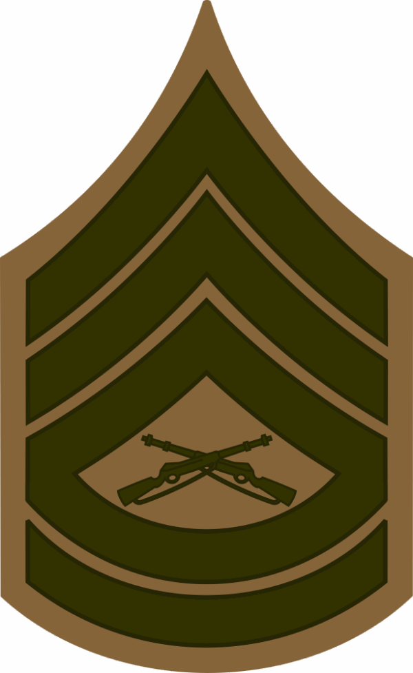 E-7 GYSGT Gunnery Sergeant (Khaki) Decal