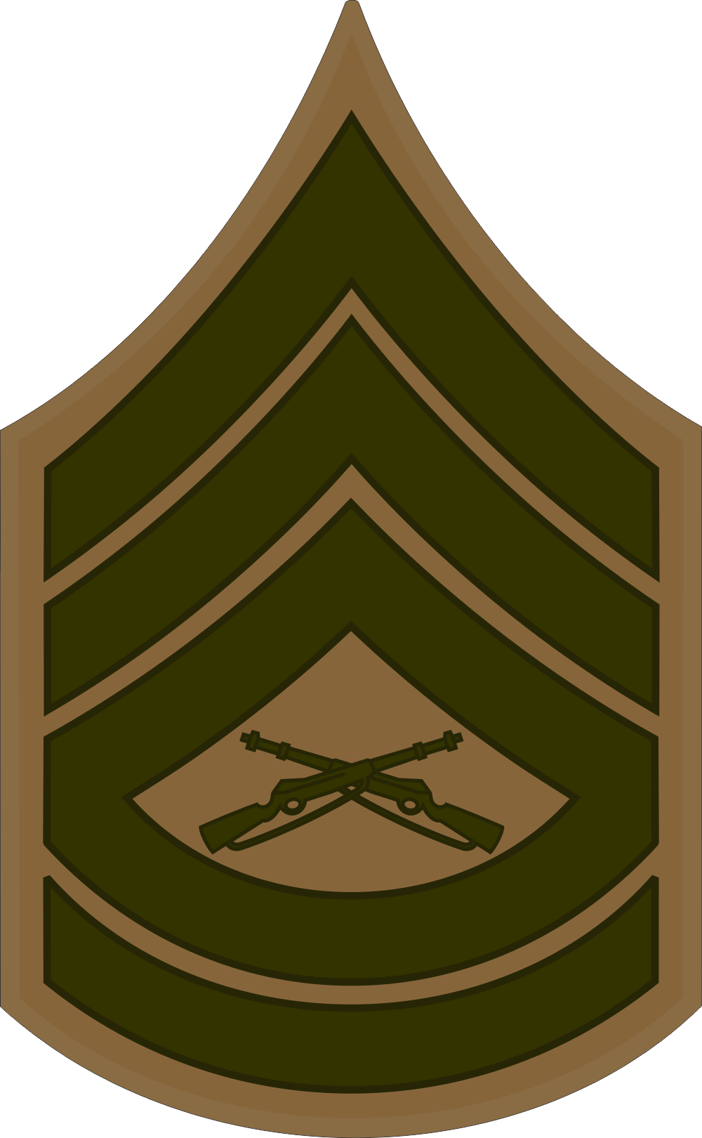 E-7 GYSGT Gunnery Sergeant (Khaki) Decal - Military Graphics