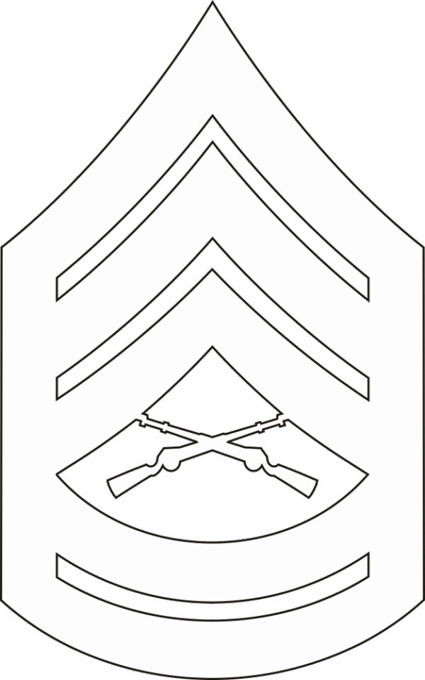 E-7 GYSGT Gunnery Sergeant (White) Decal
