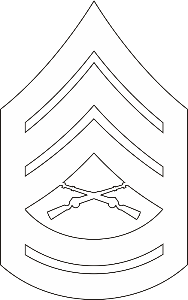 E-7 GYSGT Gunnery Sergeant (White) Decal