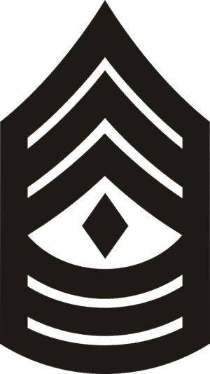 E-8 1SGT First Sergeant (Black) Decal