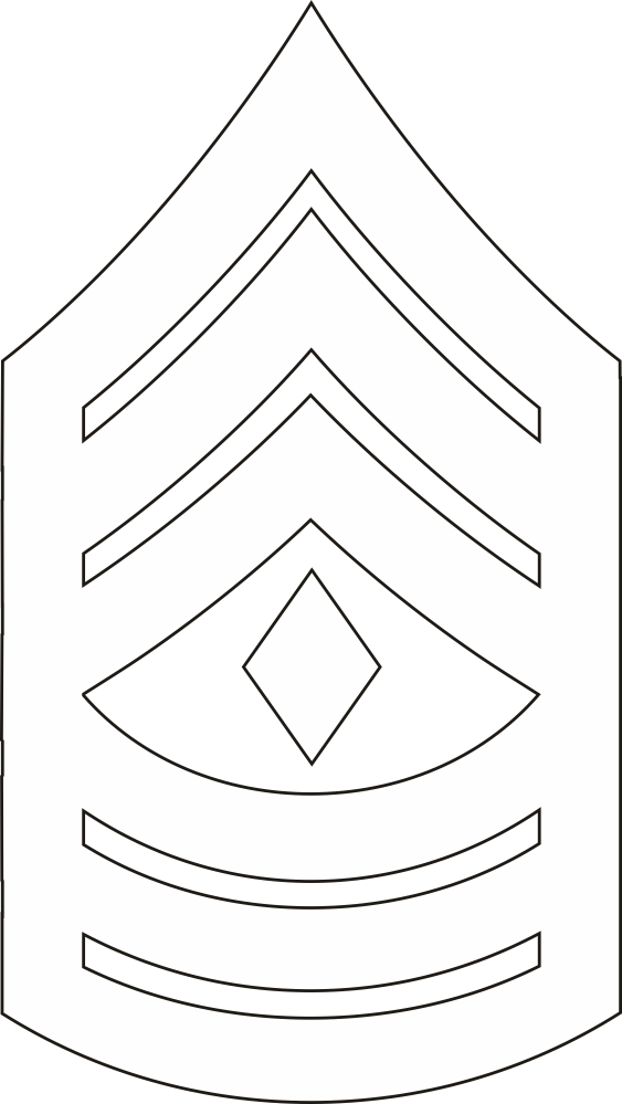 E-8 1SGT First Sergeant (White) Decal