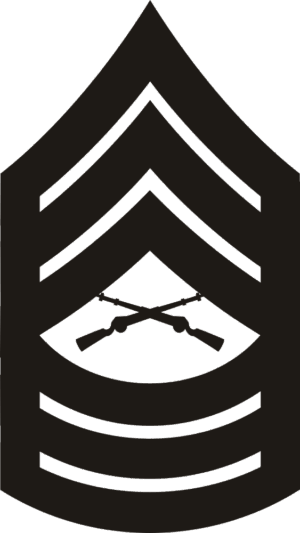 E-8 MSGT Master Sergeant (Black) Decal