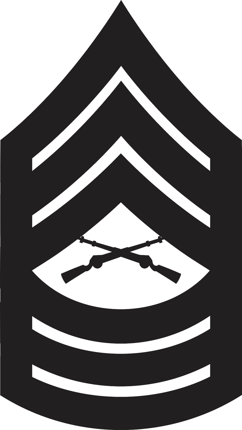 E-8 MSGT Master Sergeant (Black) Decal