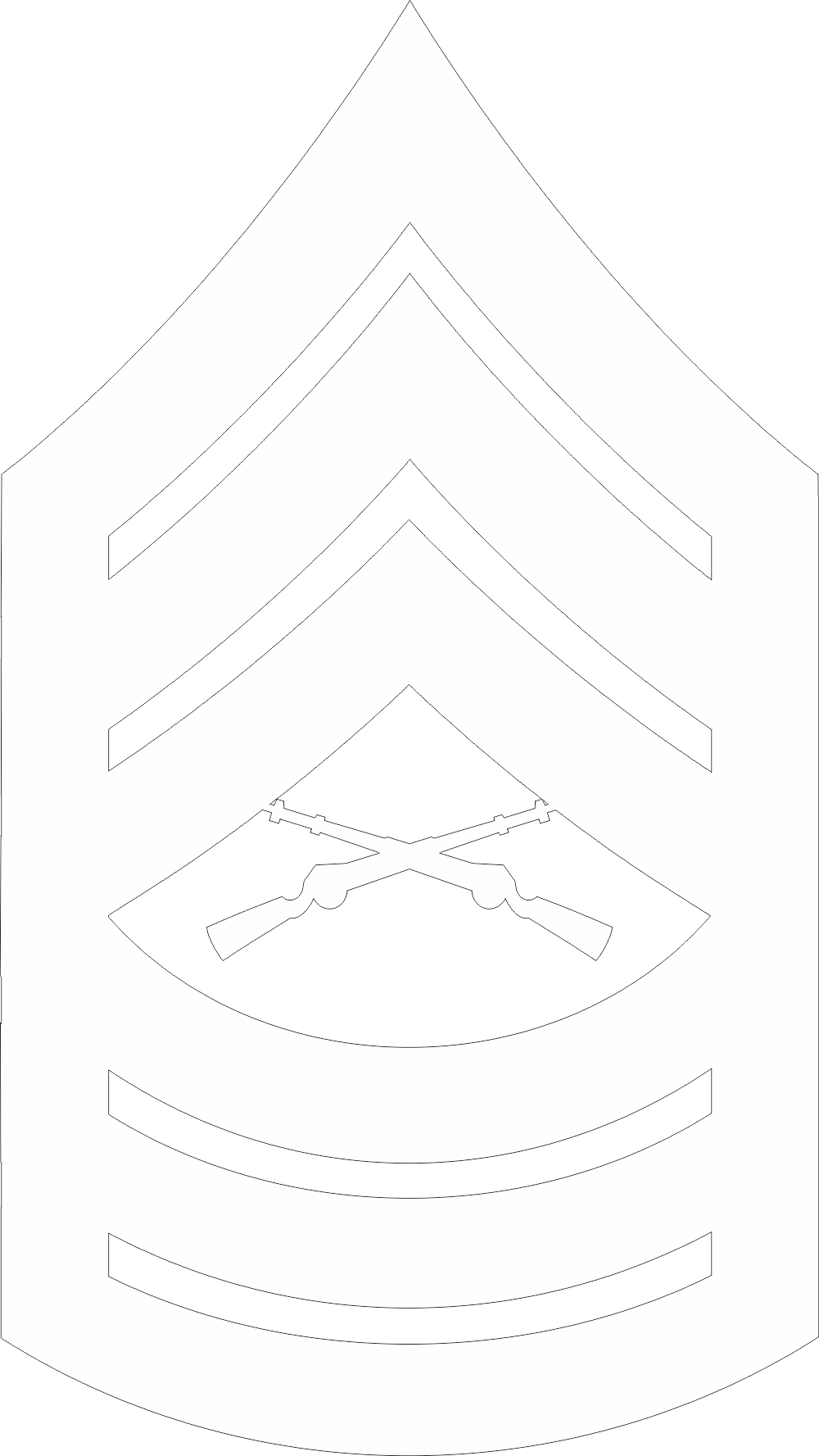 E-8 MSGT Master Sergeant (White) Decal