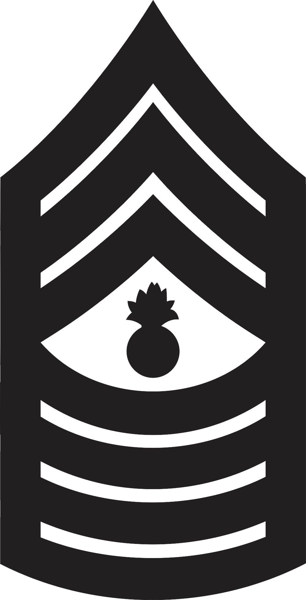 E-9 MGYSGT Master Gunnery Sergeant (Black) Decal