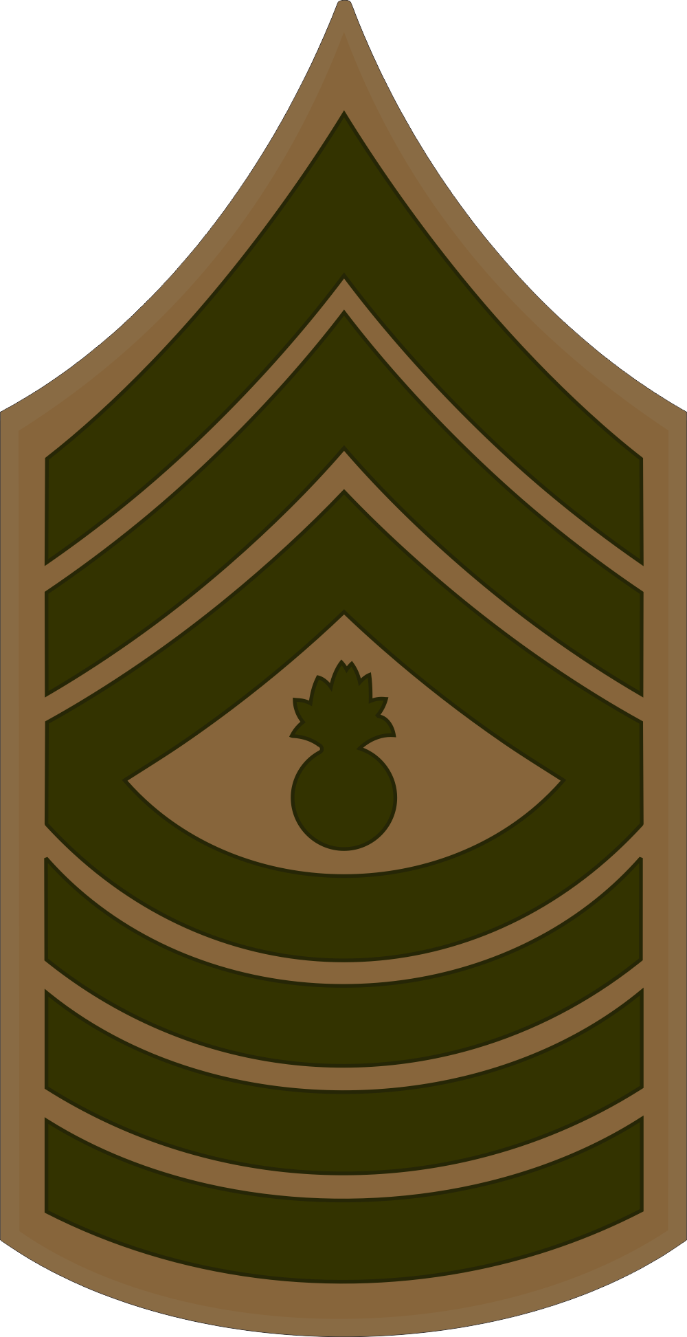 E-9 MGYSGT Master Gunnery Sergeant (Khaki) Decal - Military Graphics