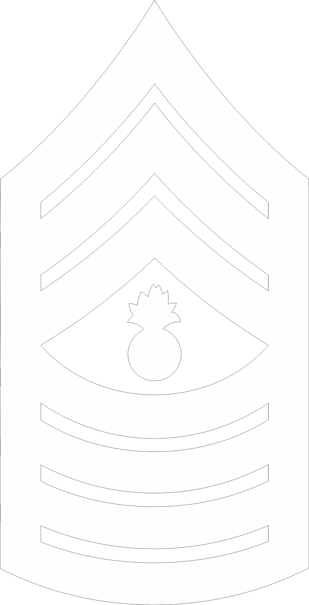 E-9 MGYSGT Master Gunnery Sergeant (White) Decal - Military Graphics